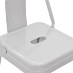 Σκαμπό μπαρ με πλάτη Utopia  λευκό μέταλλο 42x42x97εκ