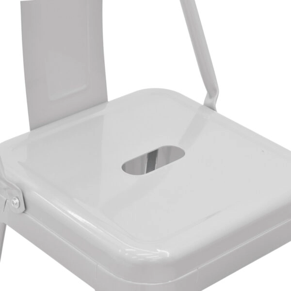 Σκαμπό μπαρ με πλάτη Utopia  λευκό μέταλλο 42x42x97εκ