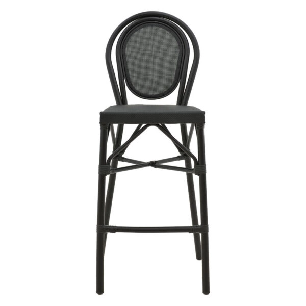 Σκαμπό μπαρ Dezyan μαύρο αλουμίνιο-μαύρο textilene 41.5x53.5x116εκ