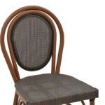 Σκαμπό μπαρ Dezyan  καρυδί αλουμίνιο-γκρι textilene 41.5x53.5x116εκ