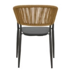 Πολυθρόνα αλουμινίου Raven στοιβαζόμενη ανθρακί σκελετός-textilene φυσικό rattan 57x62x78εκ