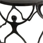 Τραπεζάκι ArteLibre Άνθρωποι Μαύρο Αλουμίνιο 58x58x49cm Σετ 2Τμχ
