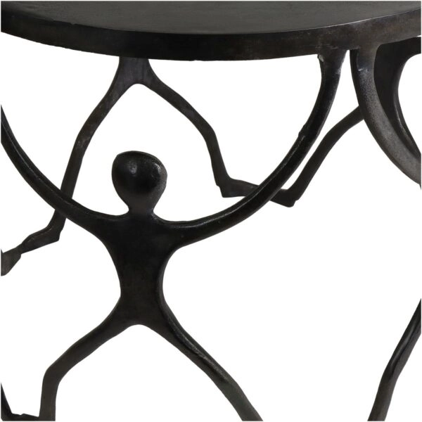 Τραπεζάκι ArteLibre Άνθρωποι Μαύρο Αλουμίνιο 58x58x49cm Σετ 2Τμχ