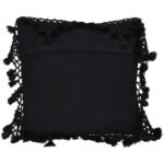 Μαξιλάρι ArteLibre Με Φούντες Μαύρο Βαμβακερό 45x45cm