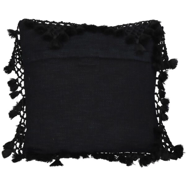 Μαξιλάρι ArteLibre Με Φούντες Μαύρο Βαμβακερό 45x45cm