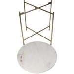 Τραπεζάκι  Λευκό Μάρμαρο/Μέταλλο 40x40x40cm
