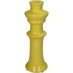 Κηροπήγιο ArteLibre Κίτρινο Κεραμικό 8x8x24cm