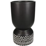 Κασπώ ArteLibre Tribal Μαύρο Κεραμικό 15x15x27.5cm