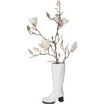 Βάζο ArteLibre Μπότα Λευκό Κεραμικό 18.7x8.3x34.5cm