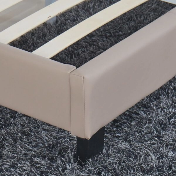 Κρεβάτι  AZALEA Capuccino PU 213x131x88cm (Στρώμα 120x200cm)