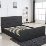 Κρεβάτι  ANEMONE Μαύρο PU Με Αποθηκευτικό Χώρο 217.5x170.5x100cm(Στρώμα 160x200cm)