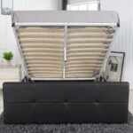 Κρεβάτι  ANEMONE Μαύρο PU Με Αποθηκευτικό Χώρο 217.5x170.5x100cm(Στρώμα 160x200cm)