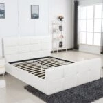 Κρεβάτι  ANEMONE Λευκό PU Με Αποθηκευτικό Χώρο 217.5x170.5x100cm (Στρώμα 160x200cm)