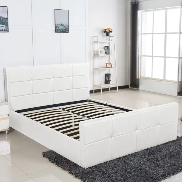 Κρεβάτι  ANEMONE Λευκό PU Με Αποθηκευτικό Χώρο 217.5x170.5x100cm (Στρώμα 160x200cm)