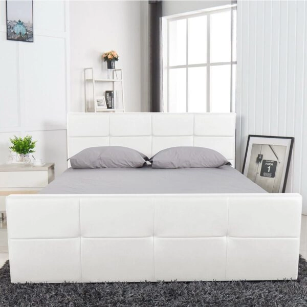 Κρεβάτι  ANEMONE Λευκό PU Με Αποθηκευτικό Χώρο 217.5x170.5x100cm (Στρώμα 160x200cm)