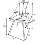 Καρέκλα Initiate  ανθρακί ύφασμα-πόδι μαύρο μέταλλο 48x57x85εκ