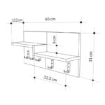 Κρεμάστρα τοίχου Harm oak-λευκό μελαμίνης 65x15x31εκ