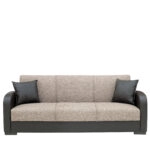 Καναπές Κρεβάτι Τριθέσιος  MARTINI Καφέ PU 215x84x84cm