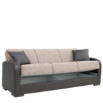 Καναπές Κρεβάτι Τριθέσιος  MARTINI Καφέ PU 215x84x84cm