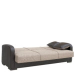 Καναπές Κρεβάτι Τριθέσιος  MARTINI Καφέ PU 215x84x84cm