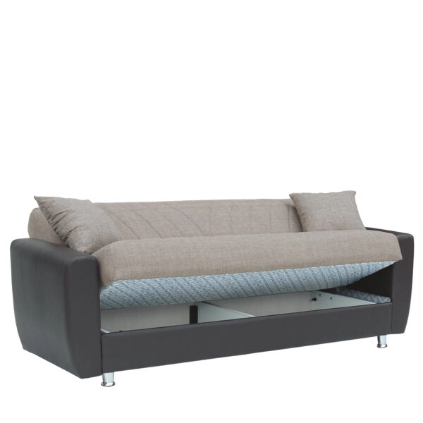 Καναπές Κρεβάτι Τριθέσιος JUAN Καφέ/Μπεζ 210x84x86cm