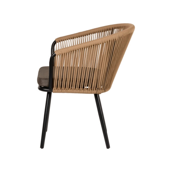 Πολυθρόνα Κήπου LOFOI Μαύρο/Καφέ Αλουμίνιο/Rattan 60x62x81cm