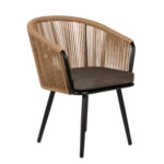 Πολυθρόνα Κήπου LOFOI Μαύρο/Καφέ Αλουμίνιο/Rattan 60x62x81cm