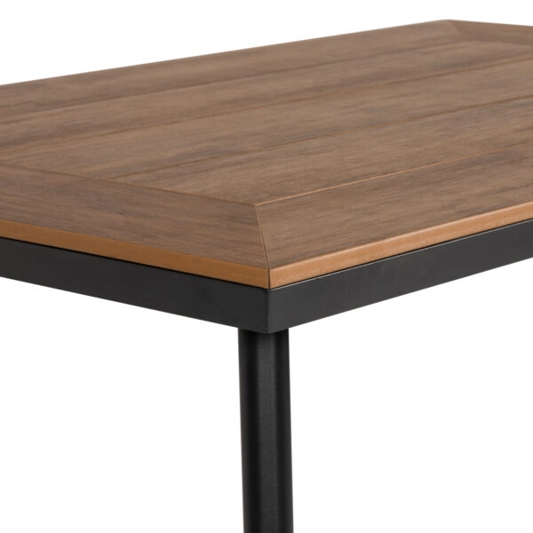 Τραπέζι Κήπου  EPUPA Μαύρο/Καρυδί Αλουμίνιο/Ξύλο 120x80x73cm