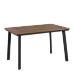 Τραπέζι Κήπου  EPUPA Μαύρο/Καρυδί Αλουμίνιο/Ξύλο 120x80x73cm