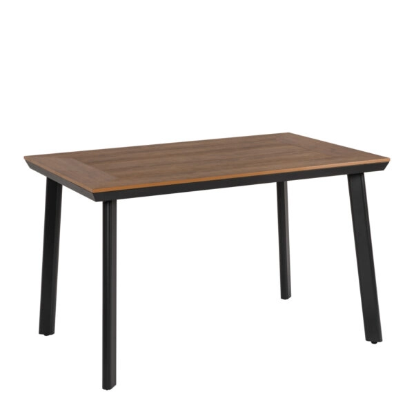 Τραπέζι Κήπου  EPUPA Μαύρο/Καρυδί Αλουμίνιο/Ξύλο 120x80x73cm