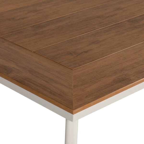 Τραπέζι Κήπου  EPUPA Λευκό/Καρυδί Αλουμίνιο/Ξύλο 160x90x73cm