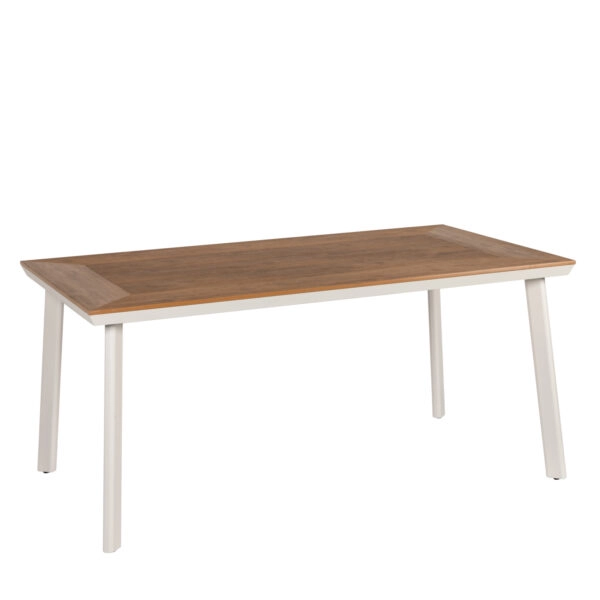 Τραπέζι Κήπου  EPUPA Λευκό/Καρυδί Αλουμίνιο/Ξύλο 160x90x73cm