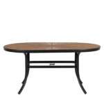 Τραπέζι Κήπου  RUSUMO Μαύρο/Καρυδί Αλουμίνιο/Ξύλο 150x90x73cm