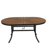 Τραπέζι Κήπου  RUSUMO Μαύρο/Καρυδί Αλουμίνιο/Ξύλο 150x90x73cm