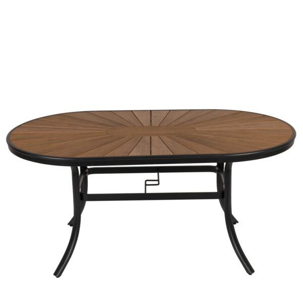 Τραπέζι Κήπου  RUSUMO Μαύρο/Καρυδί Αλουμίνιο/Ξύλο 150x90x73cm