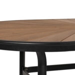 Τραπέζι Κήπου  RUSUMO Μαύρο/Καρυδί Αλουμίνιο/Ξύλο 150x90x73cm