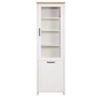 Βιτρίνα VERNE Μονόφυλλη 59.7x37.2x191.6cm Λευκό-Φυσικός Δρυς