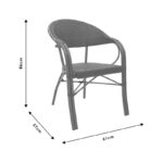 Σαλόνι Paula σετ 3τεμ  μέταλλο-pe rattan καφέ