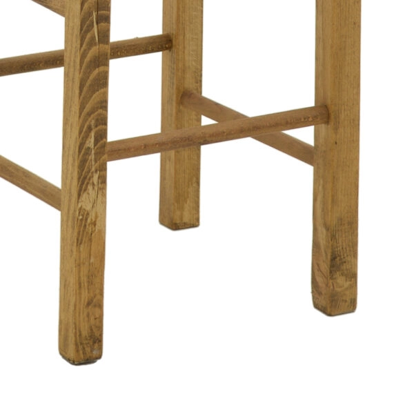 Σκαμπό καφενείου χωρίς πλάτη με ψάθα Bodier-Charchie I  καρυδί ξύλο 35x35x78εκ