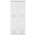 Ντουλάπα Δίφυλλη Top Mix Λευκή με Sonoma 80x57x183cm