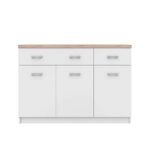 Μπουφές Top Mix 120x33x85cm Λευκό-Sonoma