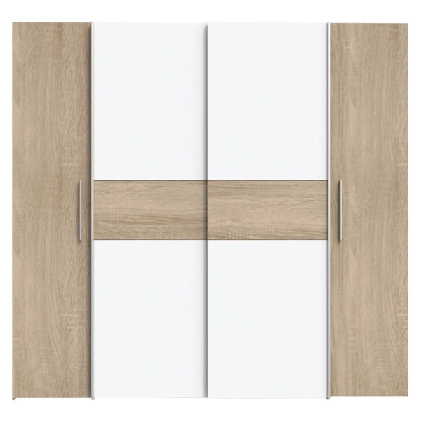 Ντουλάπα ρούχων Closet  τετράφυλλη sonoma oak-λευκό μελαμίνης 200x61.5x190.5εκ