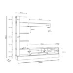Σύνθετο σαλονιού Dranko  μαύρο-oak μελαμίνης 205x41.5x192εκ