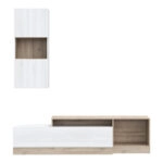 Σύνθετο σαλονιού Halmi  λευκό-oak μελαμίνης 180x39x190εκ