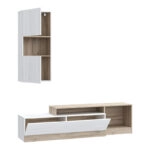 Σύνθετο σαλονιού Halmi  λευκό-oak μελαμίνης 180x39x190εκ