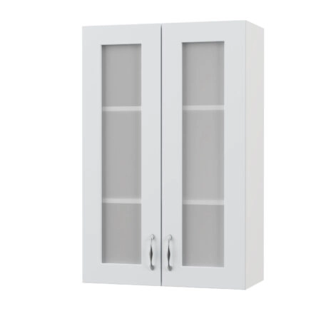Modest Πάνω Ντουλάπι-Βιτρίνα Λευκό 60x30x92εκ