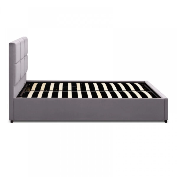 Κρεβάτι Kingston βελούδινο χρώμα γκρι 150x200εκ.