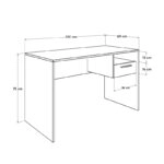 Γραφείο εργασίας Concept από μελαμίνη σε χρώμα λευκό 120x60x75εκ.