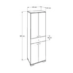 Ντουλάπα ρούχων Diamond  δίφυλλη σε χρώμα λευκό 60x38x187εκ.
