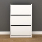 Παπουτσοθήκη μελαμίνης Flat Duo 18 ζεύγων σε χρώμα λευκό 73x26x119εκ.